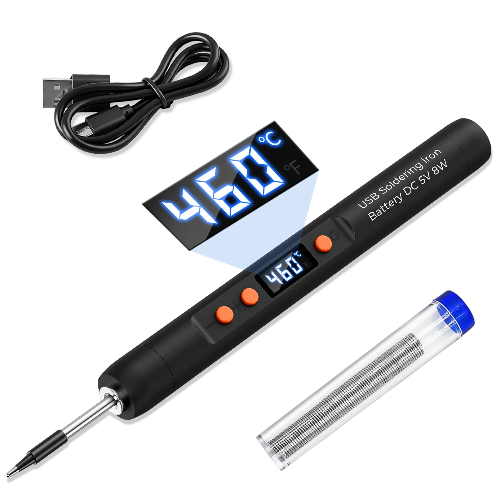 ILIBILIB HX9 8W USB Solder Pen 5V LCD 260-460°C Fast Heat 15Min Quick Charge Cordless PCB DIY