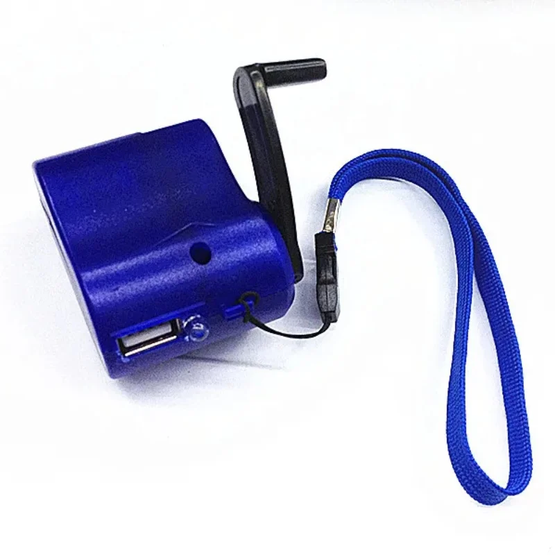 SURVIVAL DYNAMO HAND CRANK pengisi daya ponsel USB darurat dengan LED merah