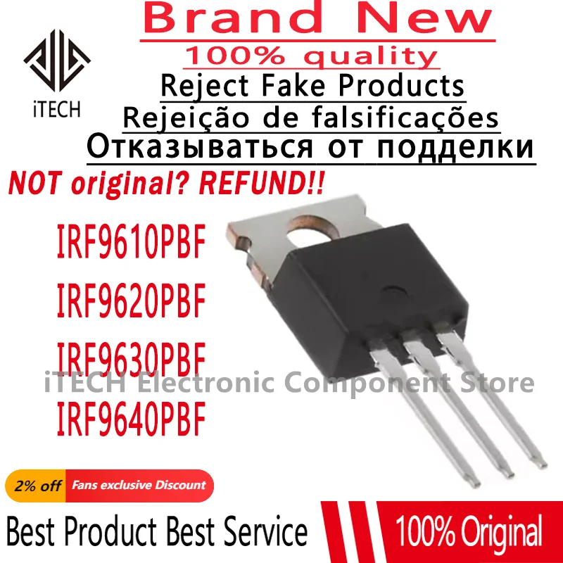 10pcs Original IRF9610PBF IRF9610 IRF9620PBF IRF9620 IRF9630PBF IRF9630 IRF9640PBF IRF9640 TO- 220