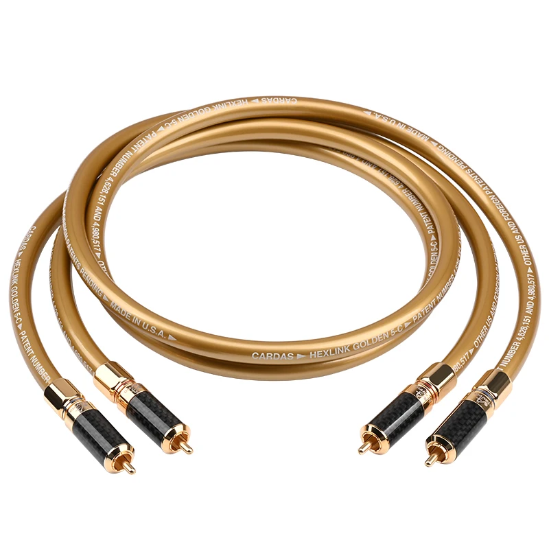 ATAUDIO 1 Pair RCA Audio Cable High Purity OFC Core 2RCA Male Cable with Pure Copper Gold Plated Plug for Amplifier DAC TV