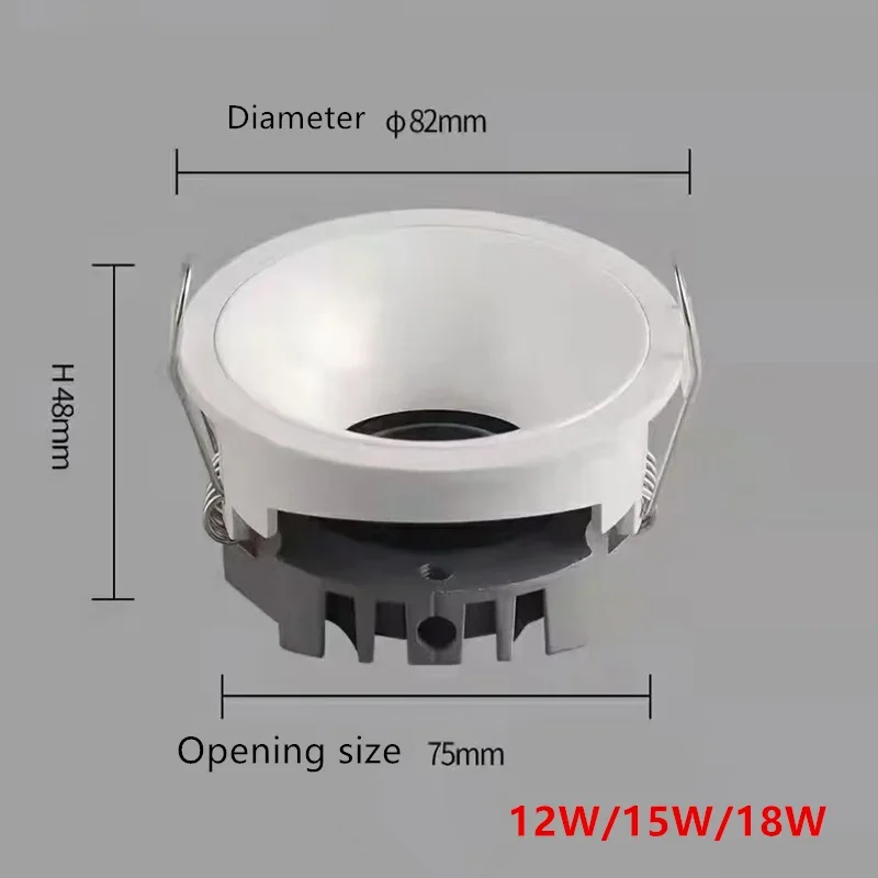 High CRI Deep Anti-glare Led Cob Downlight Narrow Embedded Ultra-thin Rose Gold Black White Dimmable Ceiling Aluminum Spotlight