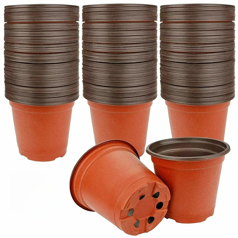 10Pcs Flexible Plant Nursery Pots Seed Starting Pots Plastic Flower Plant Container for Succulents Seedlings Cuttings Transplant