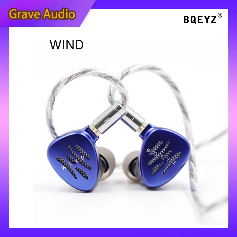 BQEYZ WIND Earphones Hybrid Dynamic Driver with Bone Conduction In Ear Monitor HiFi Earphone 2.5/3.5/4.4MM Connector