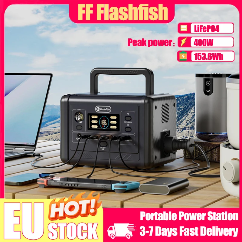 FF Flashfish T200 200W/153.6Wh centrale électrique Portable LiFePO4 batterie onde sinusoïdale Pure AC 6 sorties générateur pour camping en plein air
