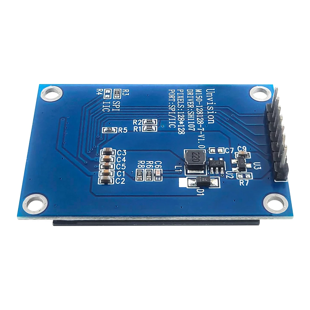 1.5 Polegada módulo de tela oled spi 7pin 128*128 cog sh1107 unidade display lcd branco baixo consumo de energia 3.3v-5v