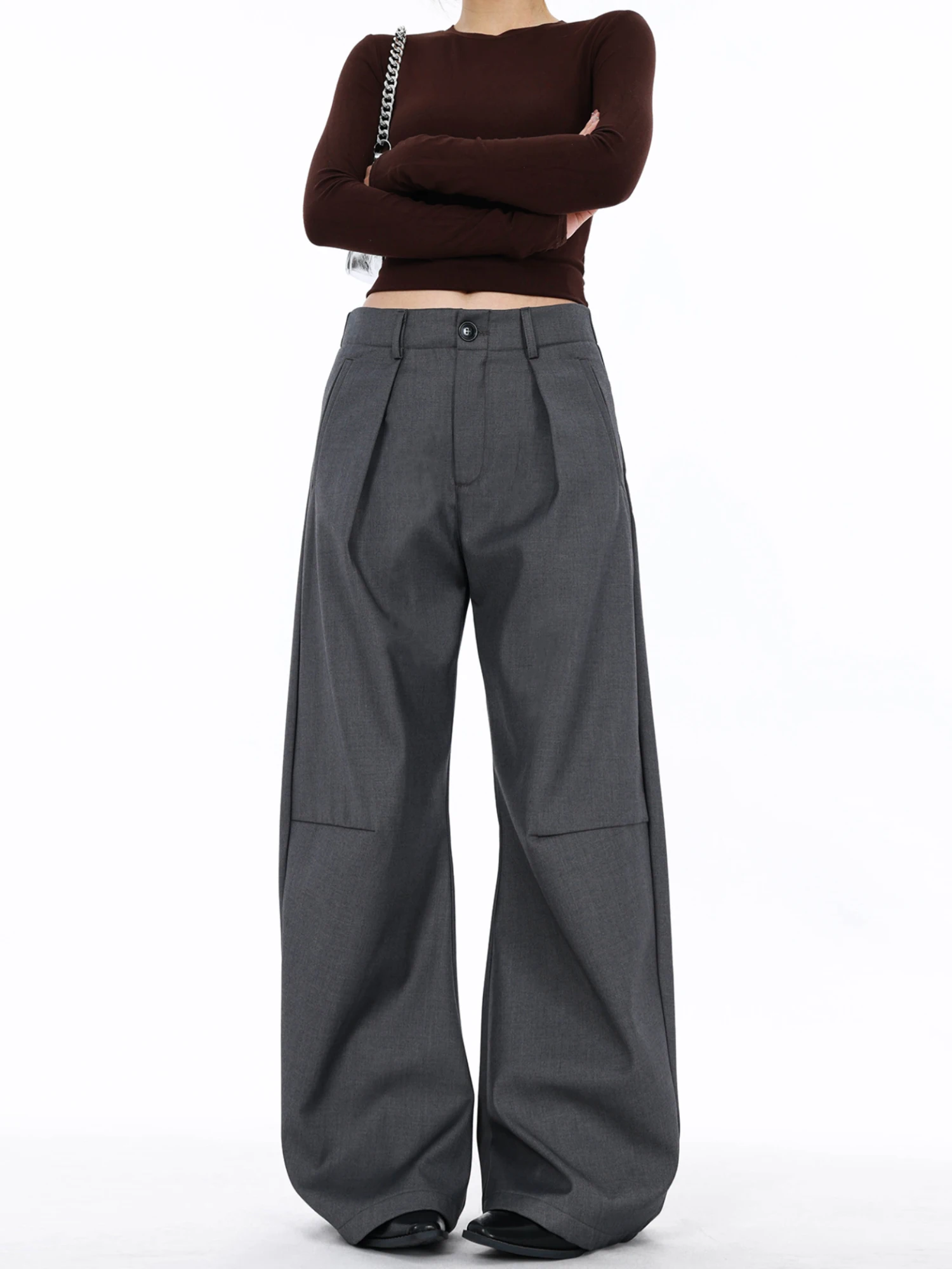 

Cleanfit Folded Hanging Sensation Trousers Loose Casual Men Women Sle Free Sonata Sonata High nce ape Knife ...