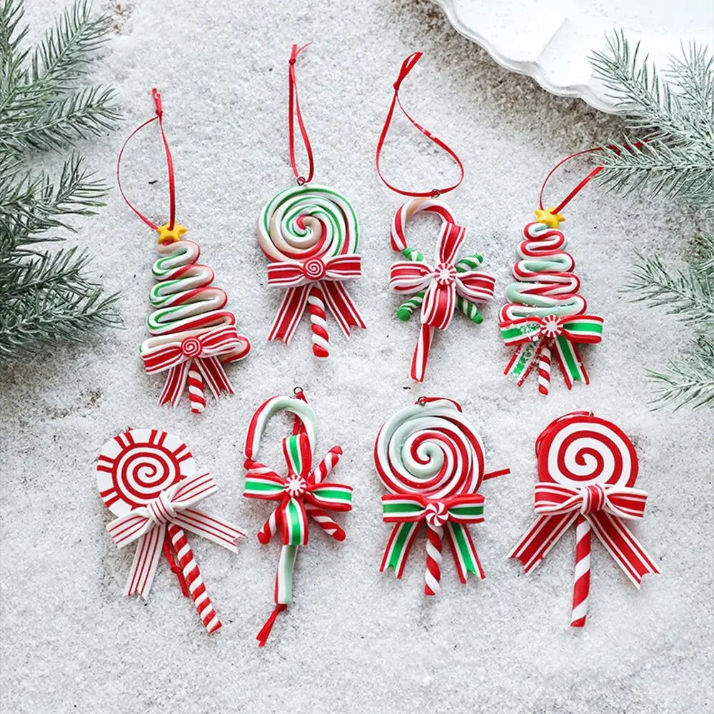Christmas Candy Ornaments Lollipop Ornament Xmas Decor Candy Cane Hanging Decorations Fake Candy Canes Crafts