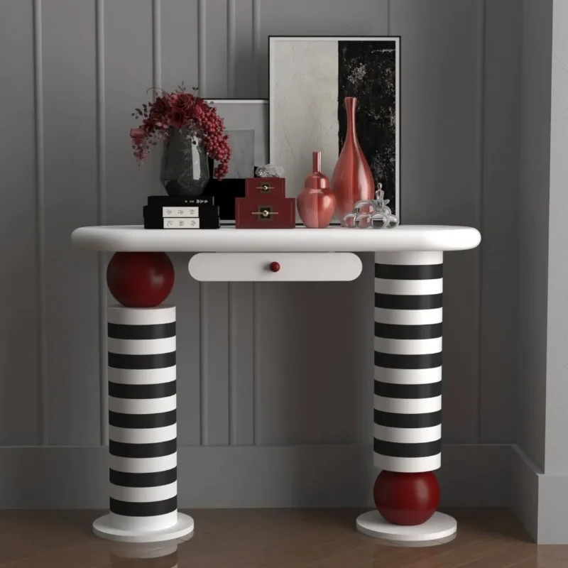 Medieval solid wood entrance table, living room, home retro style entrance hall table, excluding mirror