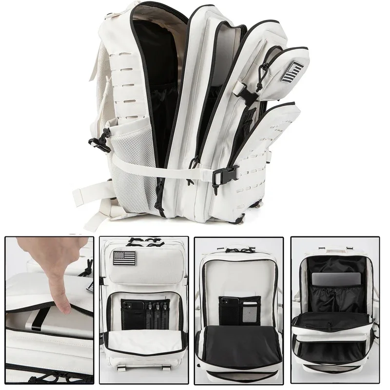 

2025Новый тактический рюкзак 45 л для мужчин и женщин, сумка для выживания на открытом воздухе, маленький школьный рюкзак с держателем для бутылок