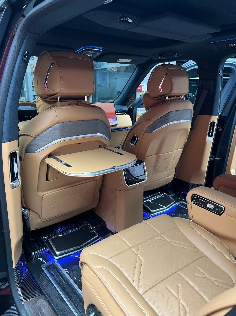 For Zeekr 9X 2025 2026 Car Seat Back Small Table Foldable Adjustable Laptop Desk with Atmosphere Light Modified Accessories detail image 1