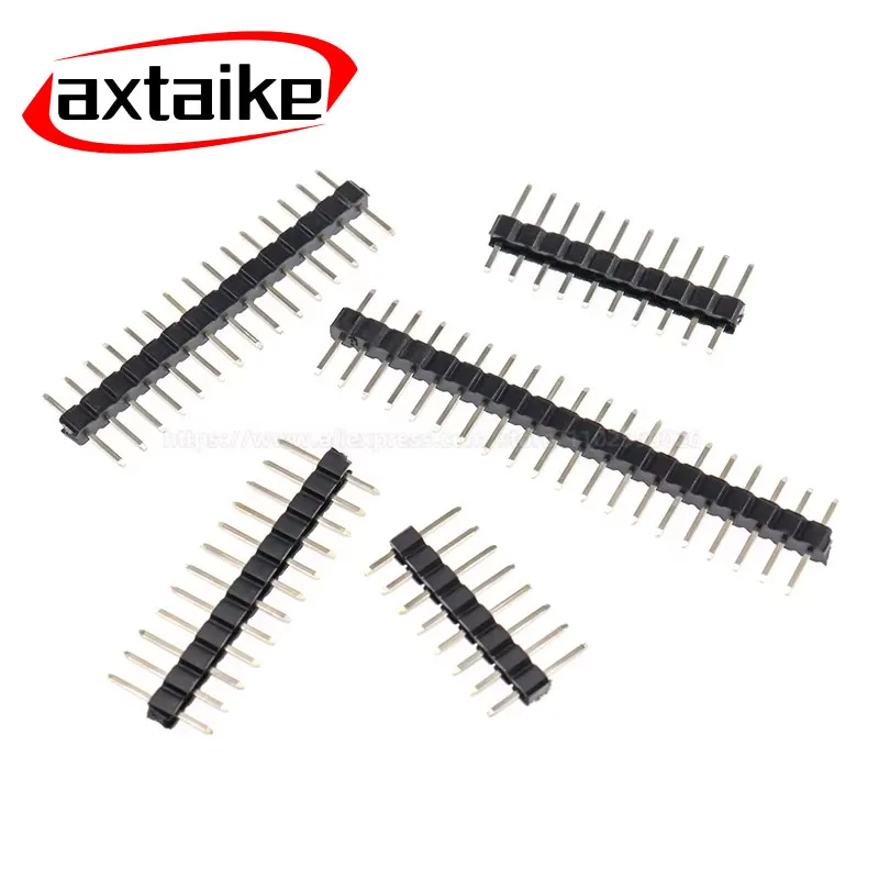 50PCS 1*2-40P 2.0mm Single Row Male PCB Board Pin Header Connector Strip Pinheader 2p 3p 4p 5p 6p 7p 8p 10p 12p 15p 20p 40Pin