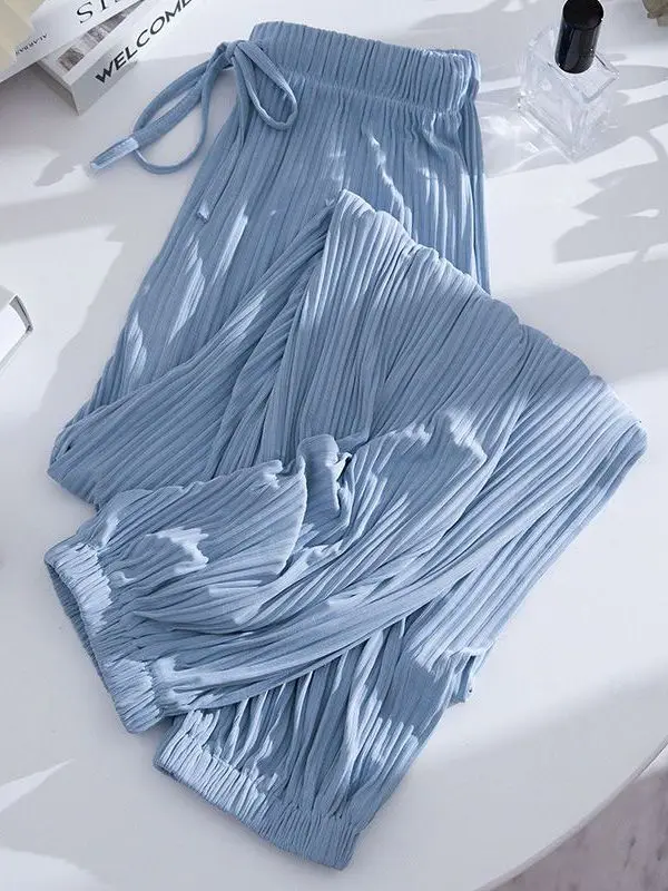 

plus Size 300 Pounds Fat MM High Waist Thin Folding Pants Casual Pants Women Summer Small Size Harlan Lantern Pants