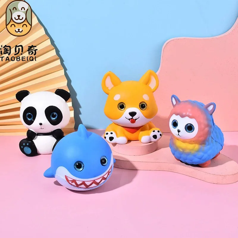 Juguete blando Popular, juguete de descompresión de rebote lento, suave y húmedo, lindo Animal, Panda, unicornio, cachorro, tiburón, alivio del estrés, regalo de juguete Mochi