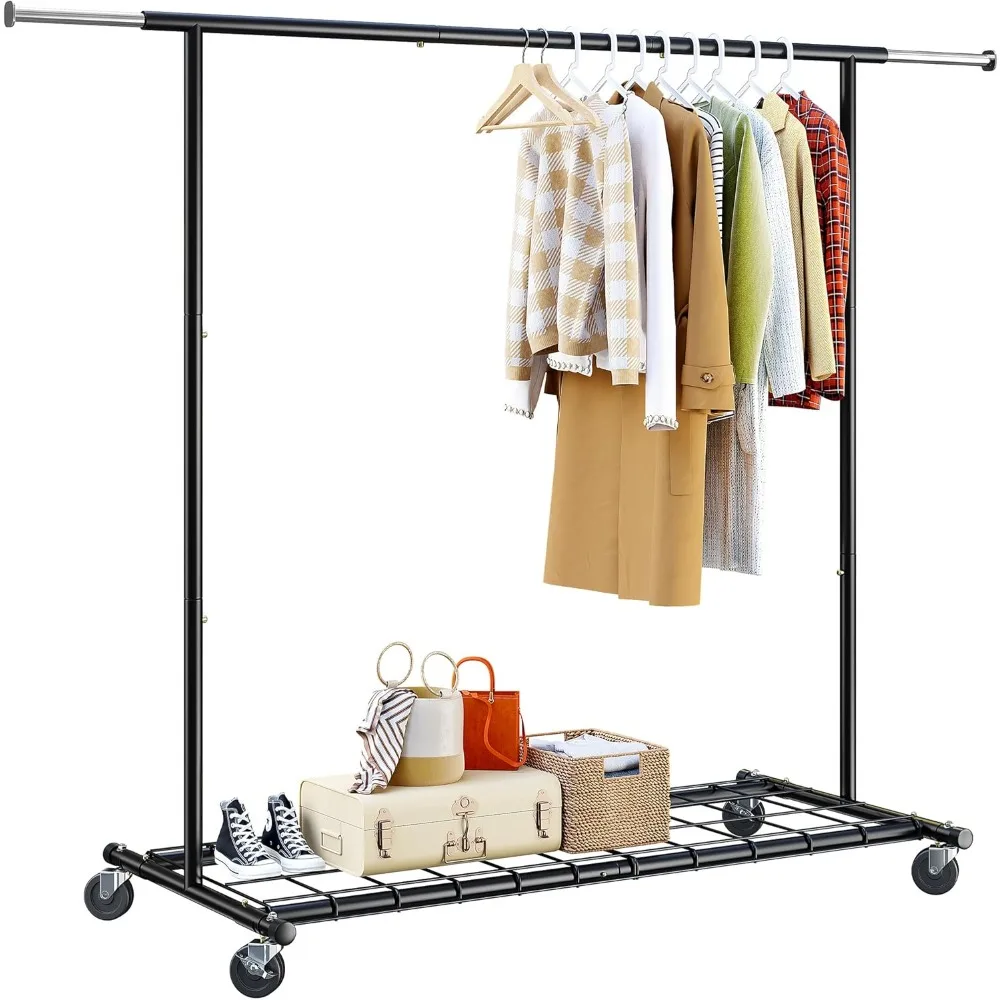 

250LBS Clothing Rack Heavy Duty Clothes Collapsible Garment Portable Clothing Rack with Wheels