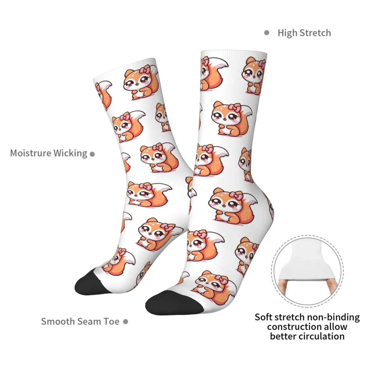 Adorable Kawaii Squirrel Socks Harajuku High Quality Stockings All Season Long Socks Accessories for Unisex Birthday Present