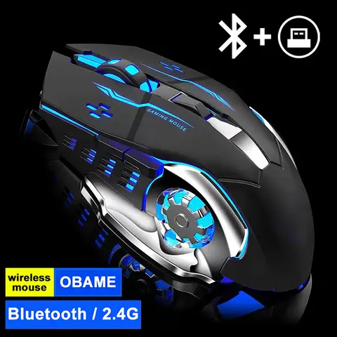 Mouse wireless ricaricabile per computer da gioco Mouse Bluetooth silenzioso USB meccanico E-Sport retroilluminato Mouse da gioco per PC per computer