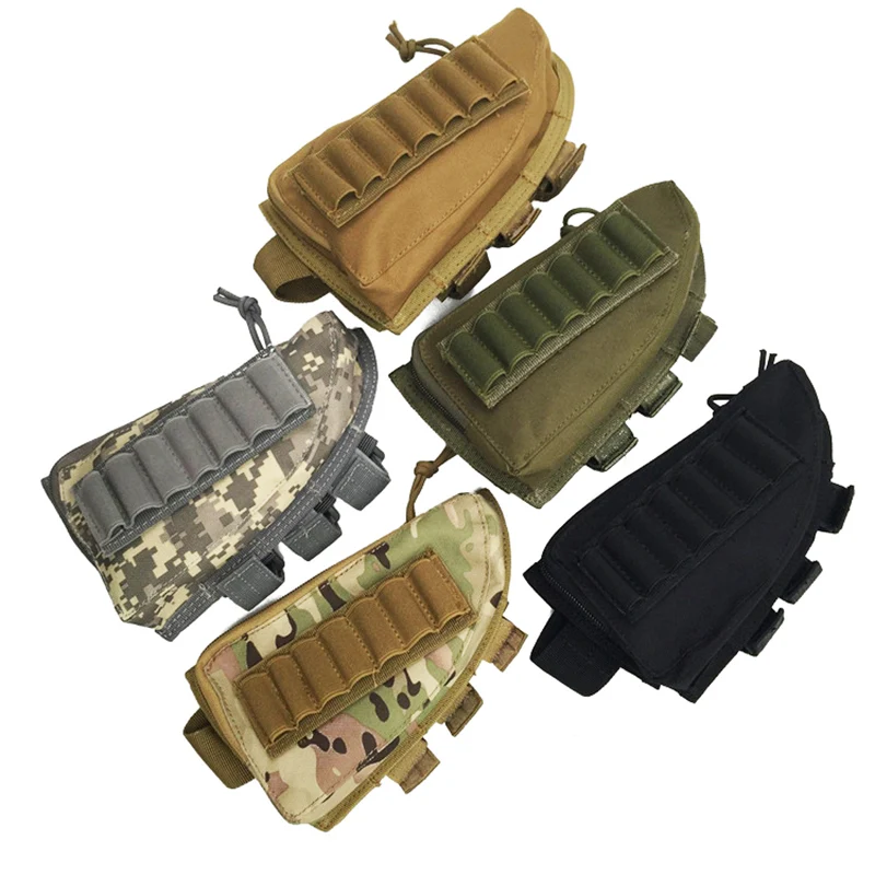 Tactische Muti-functionele Jacht Rits Geweer Buttstock Pack Bag Wang Pad Rest Shell Mag Ammo Pouch Pocket Magazine Bandolier