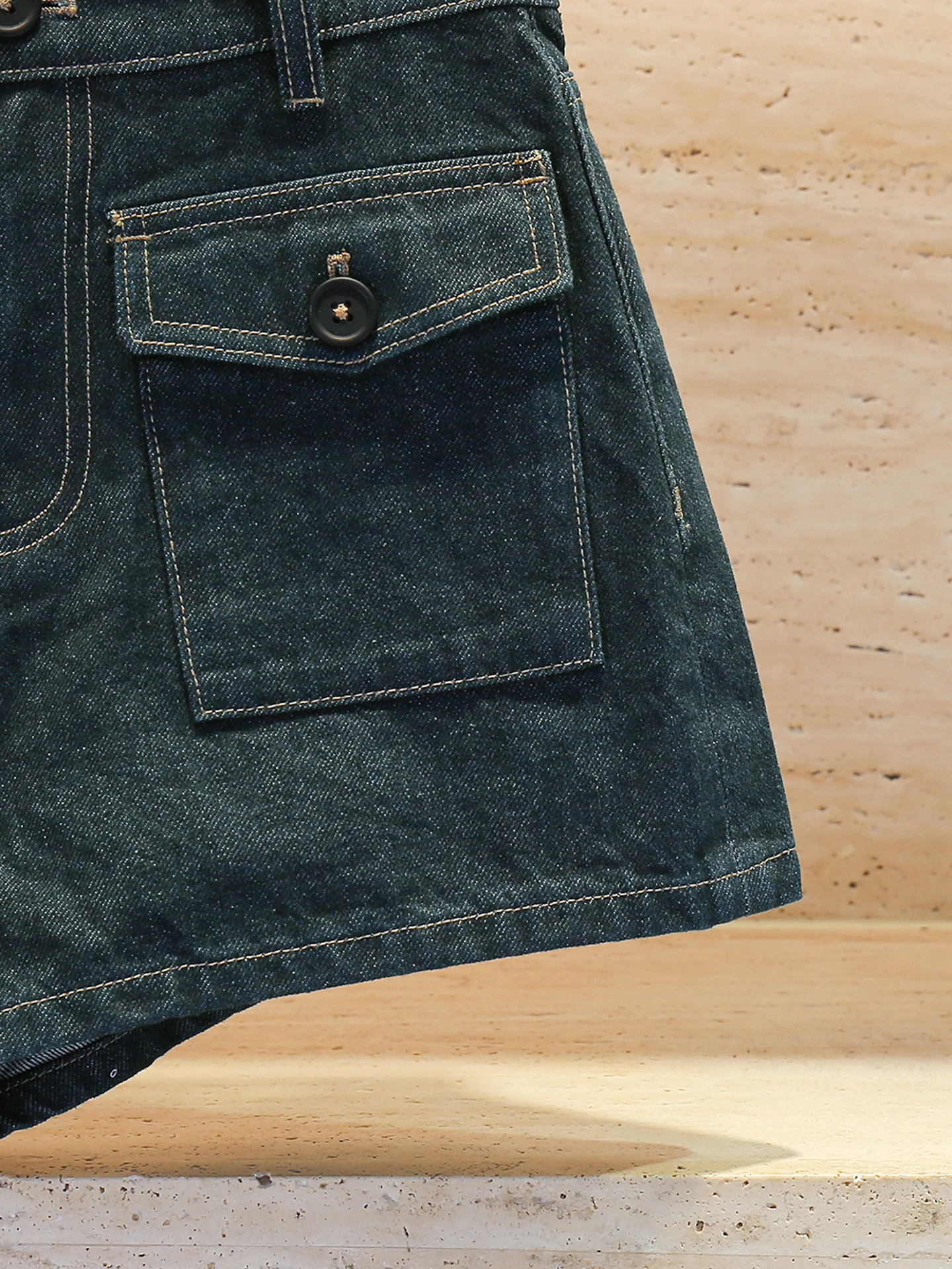 شورت جينز صيفي عالي الخصر ضيق للنساء، شورت أنيق عصري عالي الخصر باللون الأزرق، مقاسات للبالغين 25-29 #3