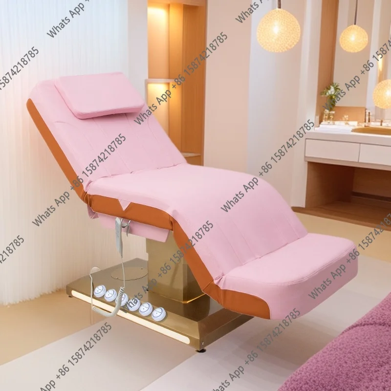 

Electric lifting beauty bed golden base embroidery eyelashes body micro-massage and beauty salon