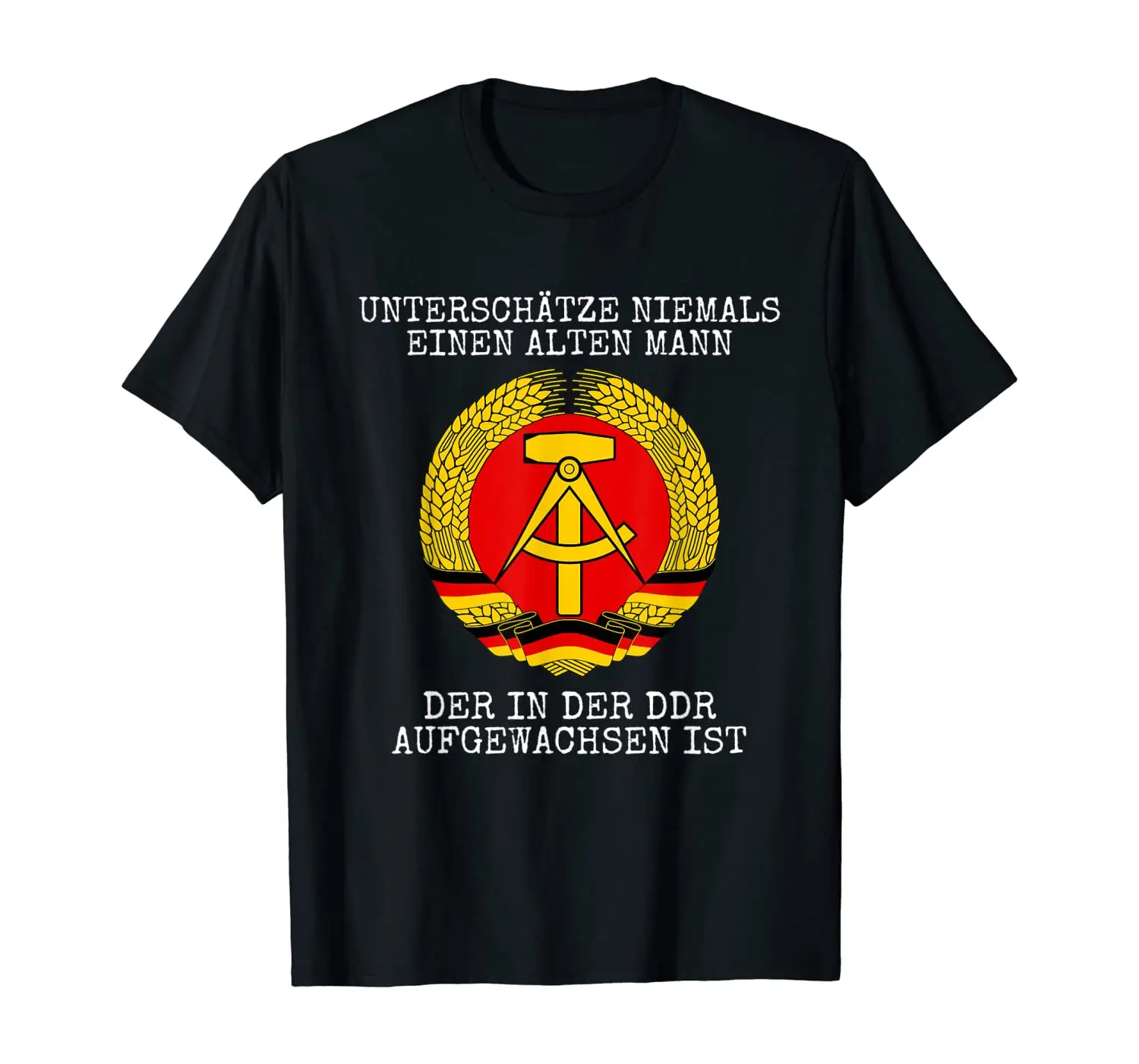 Under Estimate Never Old Man Aufwachsen In The DDR. East Germany T Shirt. Short Sleeve 100% Cotton Casual T-shirts Loose Top