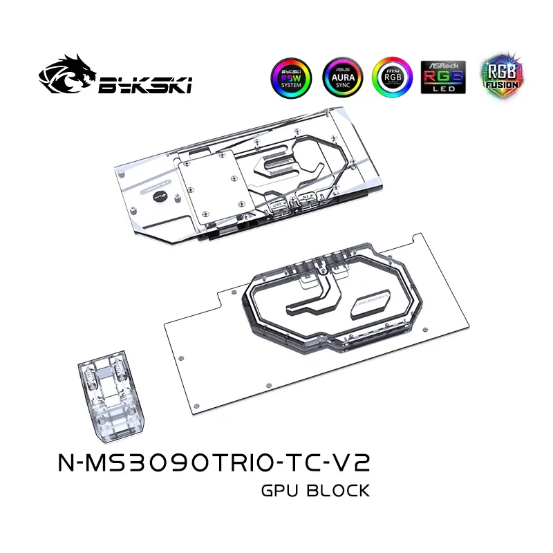 Imagem -02 - Bykski-bloco de Gpu com Cooler Backplane Waterway Ativo Msi Rtx 3090 3080ti 3080 Gaming x Trio Suprim x