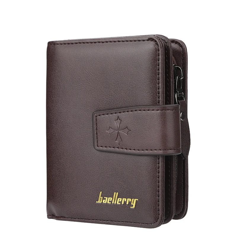 Trendige Herren-Geldbörse mit Schnalle, kurze Geldbörse im schlichten Street-Style, modisches Herren-Accessoire mit mehreren Kartenfächern, multifunktionale Herren-Geldbörse mit großem Fassungsvermögen. – Detail 3