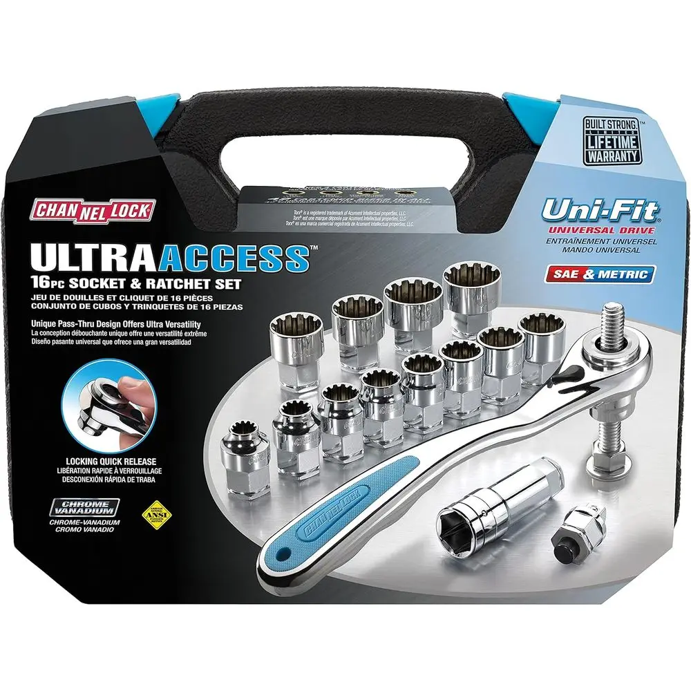 

Pass-Thru Ratchet, Chrome/Nickel - 16 Piece UNIIT