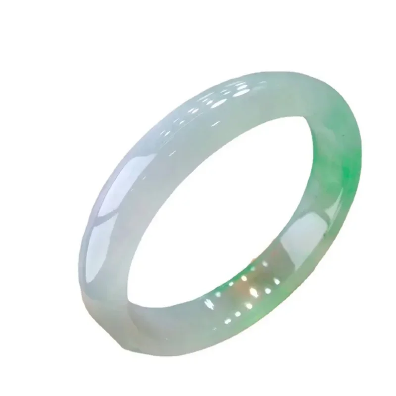 Pulsera de jade de grado A para mujer, flor flotante glutinosa de hielo, Mango Verde claro, joyería de temperamento exquisita