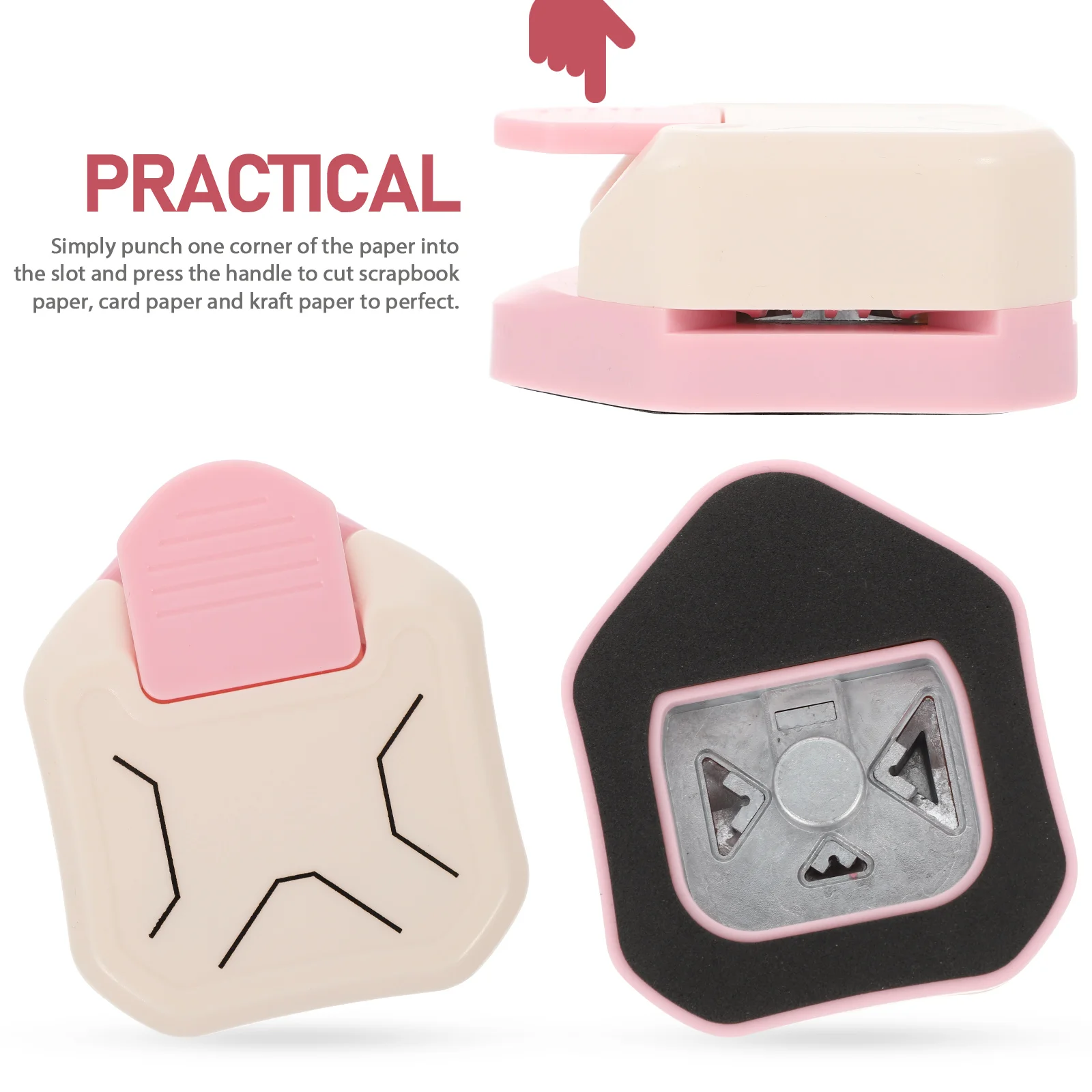 Perforatore Angolare 3-in-1 per Scrapbooking, Carta, Fai-da-Te, Taglierina Angolare Portatile per Scuola