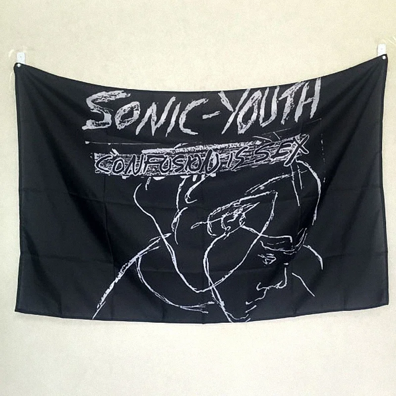 Sonic Youth Punk rock band poster banner 4 holes hanging flags 56X36 inches Games billiards hall decor wall background