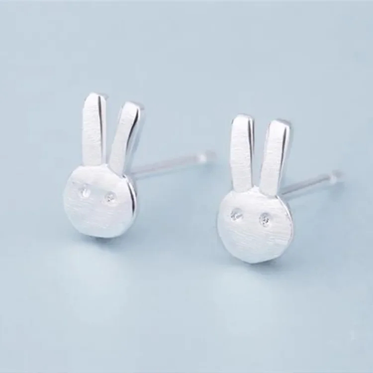 

New Design Wedding Jewelry Rabbit Earrings For Women 925 Sterling Silver Simple Stud Earrings