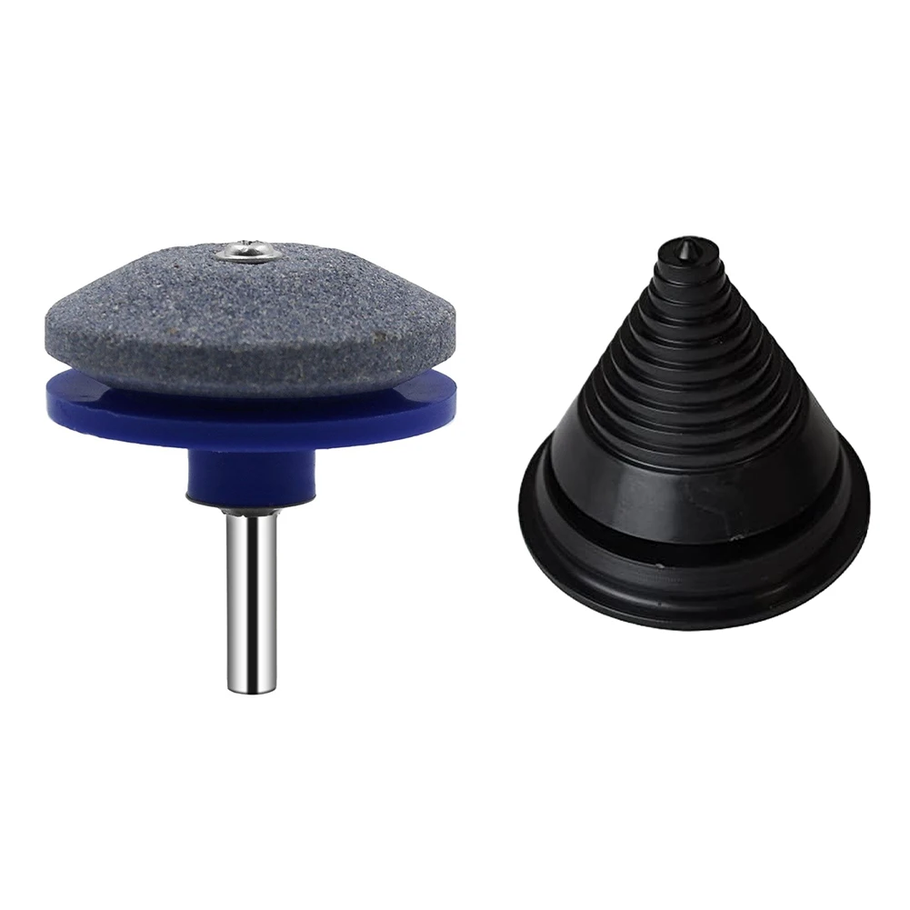 Rotary Mower Blade Sharpening Tool with Built In Balancer for Accurate Weight Distribution and Smooth Operation