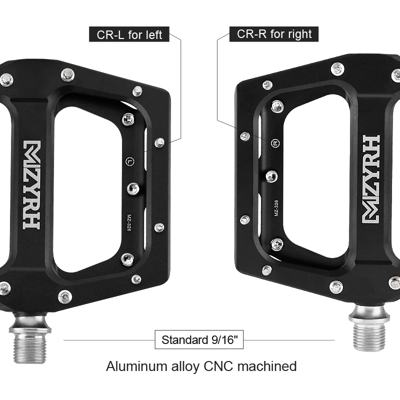 MZYRH Bike Pedals MTB Pedal Aluminum Bicycle Wide Platform Flat Pedals 9/16\