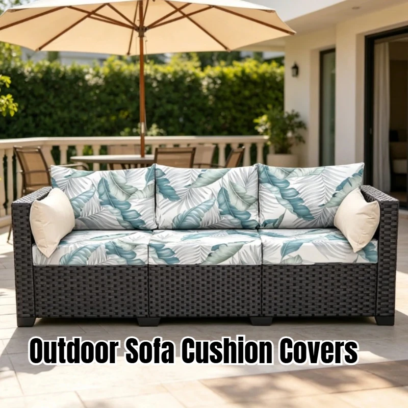 Outdoor 2026 New 1/2/3 Seater Elastic Stretch Sofa Cushion Covers Tropical Rainforest Print Furniture Covers for Sectional Couch