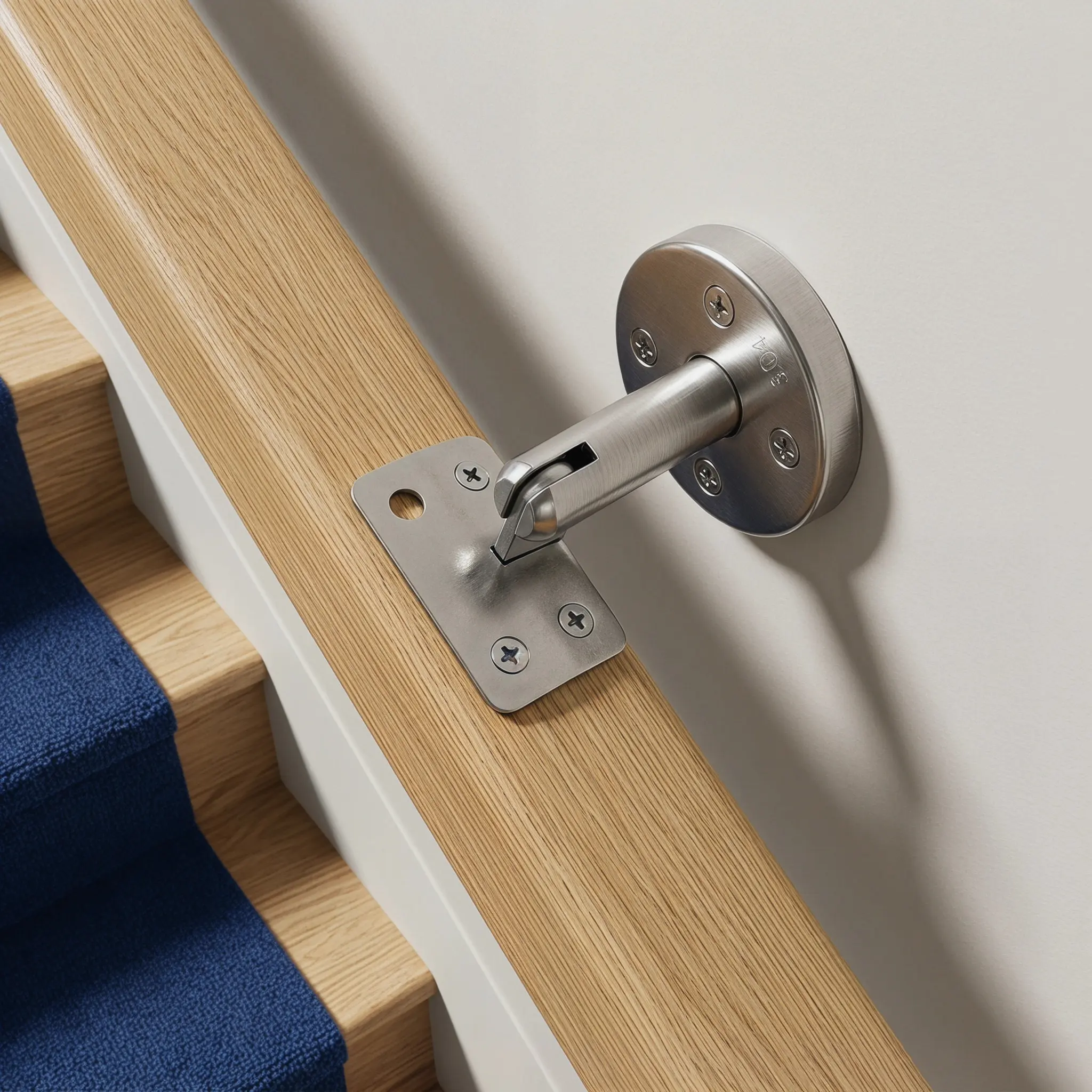 6Pcs Stainless Steel Handrail Brackets Secure Stair Rail Support Brackets Wall Mount Handrail Holder for Indoor Staircase