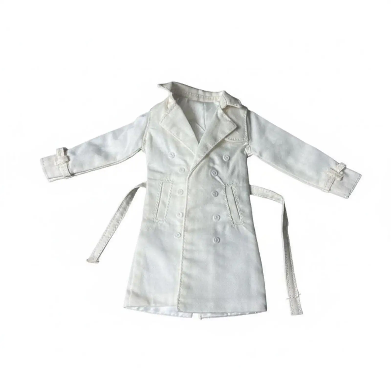 Stylish Women Trench Coat with Waist Belt Tailored Miniature Jacket for 1/6 Scale 12 Inch Figure Customization