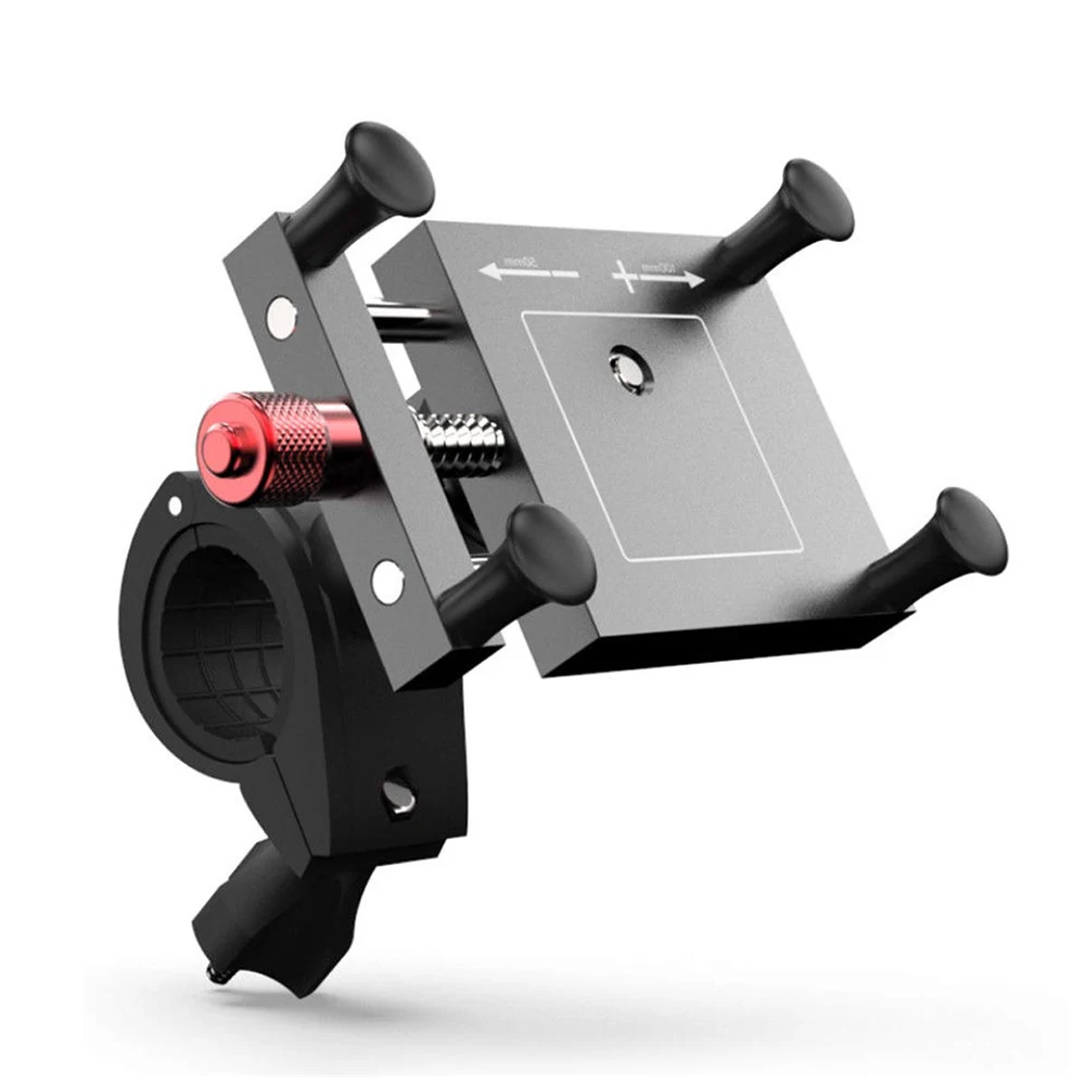 Aluminum Alloy Motorcycle Phone Mount, 360° Rotatable Bike Phone Holder, Universal Handlebar/Mirror Clamp for 4-6.5