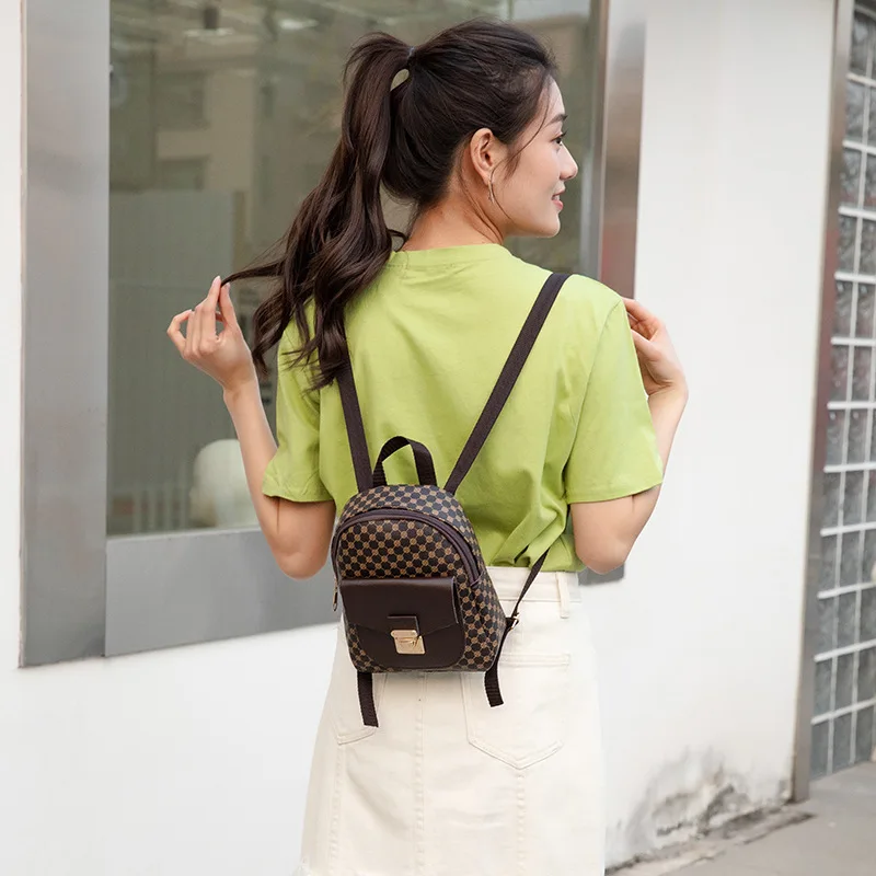 Bag women 2024 new ladies bag fashion casual printing tip lock backpack foreign trade wholesale small schoolbag