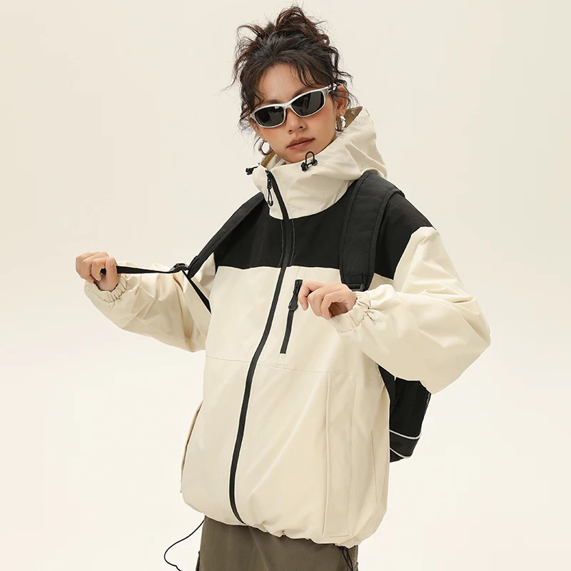 

Утолщенная уличная куртка 2 в 1: американский винтажный стиль, повседневный свободный крой, водостойкое пальто унисекс для холодной погоды