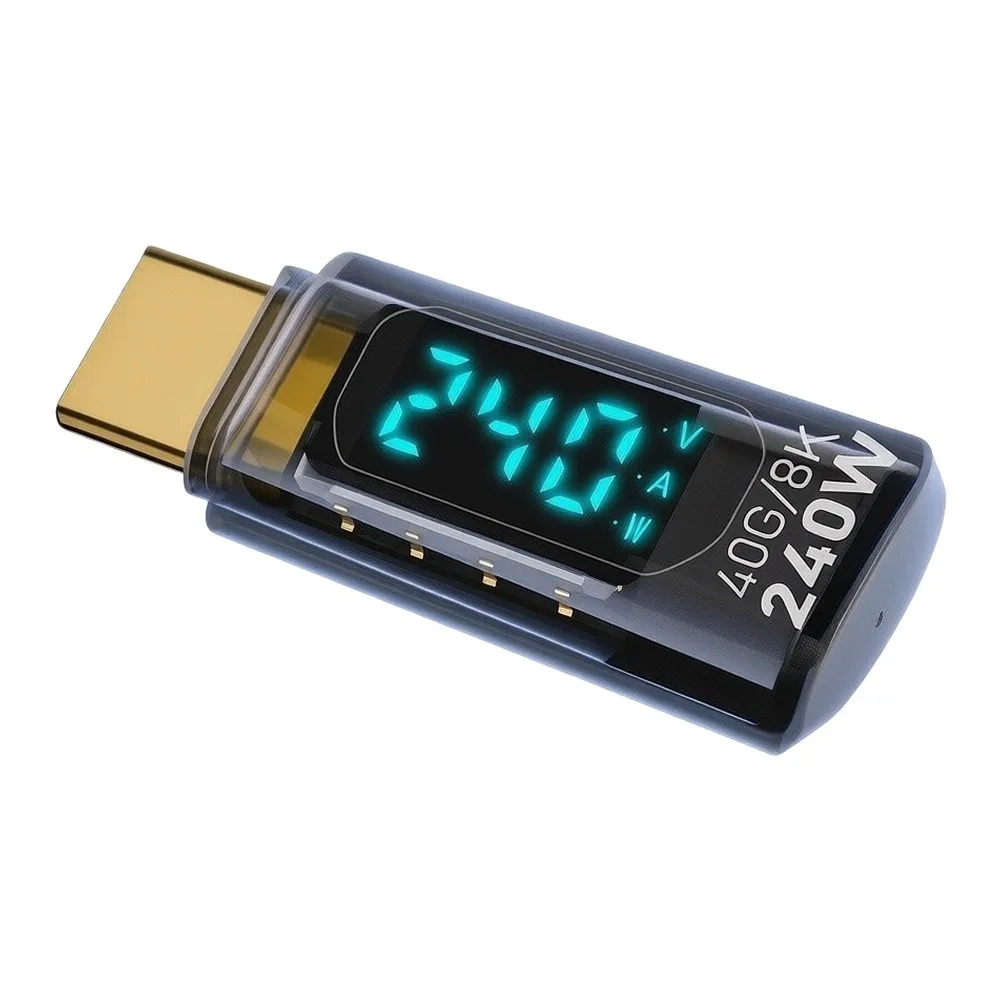 LED Digital Display C Tester Connector for usb4 Compatibility 40Gbps Data Transfer Sturdy Aluminum Structure LED