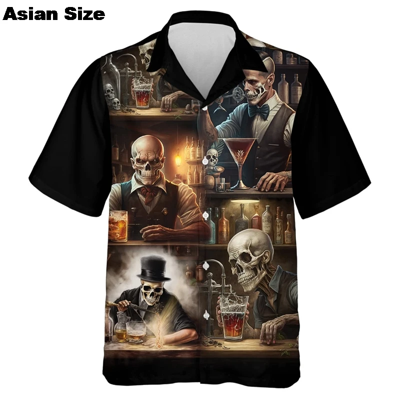 

Fashion Mixologist 3D Printed Short Sleeve Shirts For Men Clothes Casual Hawaiian Bartender Jersey Hip Hop Uniform Lapel Blouse