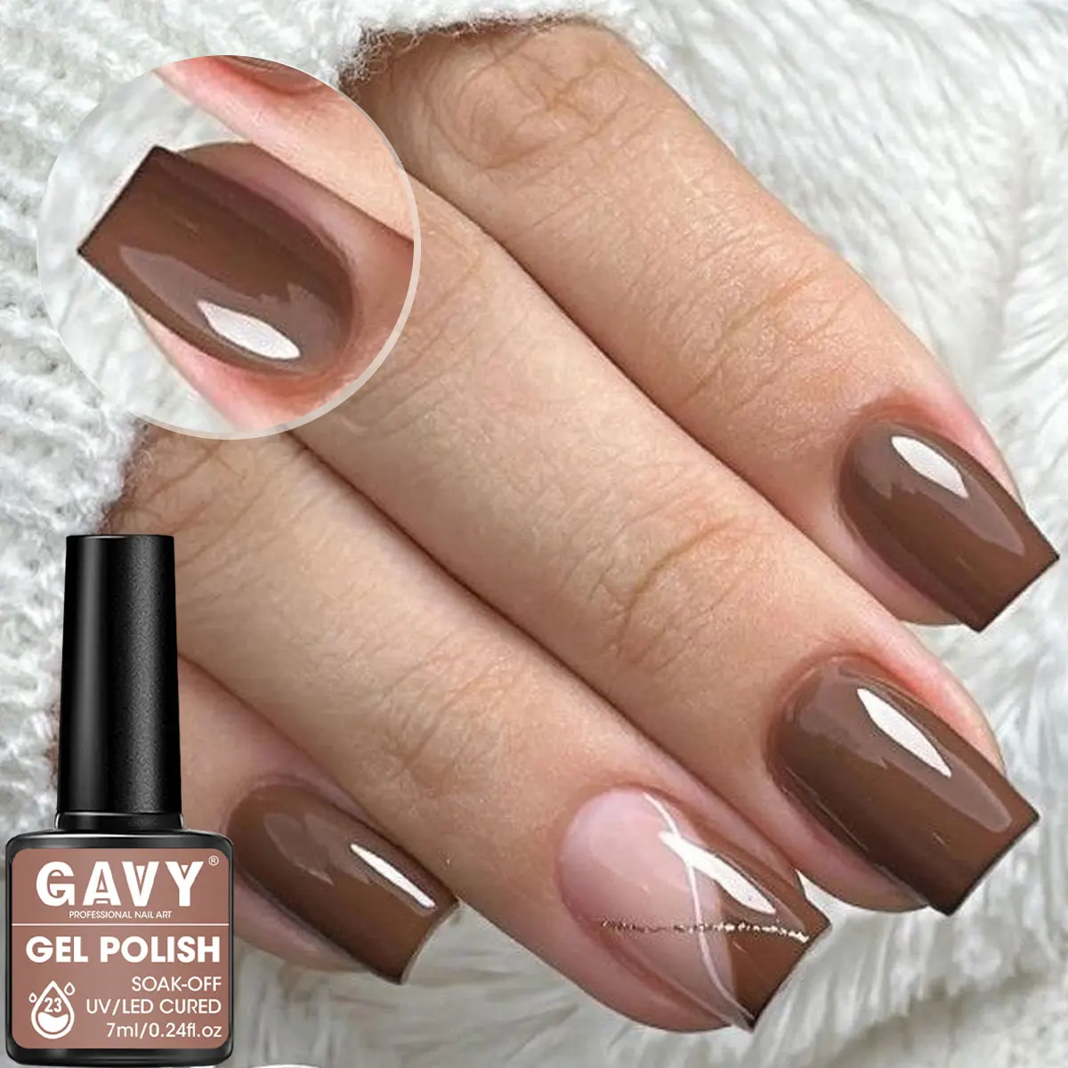 GAVY 6-teiliges Gel-Nagellack-Set, 0,24 oz pro Flasche, abnehmbarer, semi-permanenter LED-Nagellack, durchsichtiger Decklack, DIY-Starter-Set