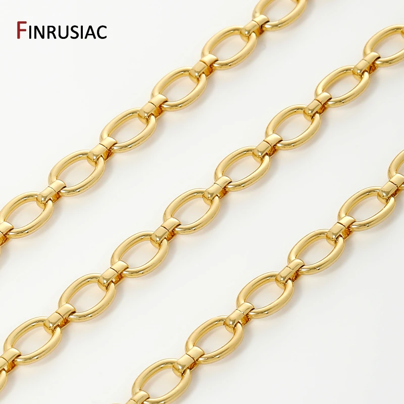 7*10mm 18K Gold Plated Brass Large O Chain for Jewelry Making, High Quality Metal Link Chains for Necklace Bracelet Accessories view 2