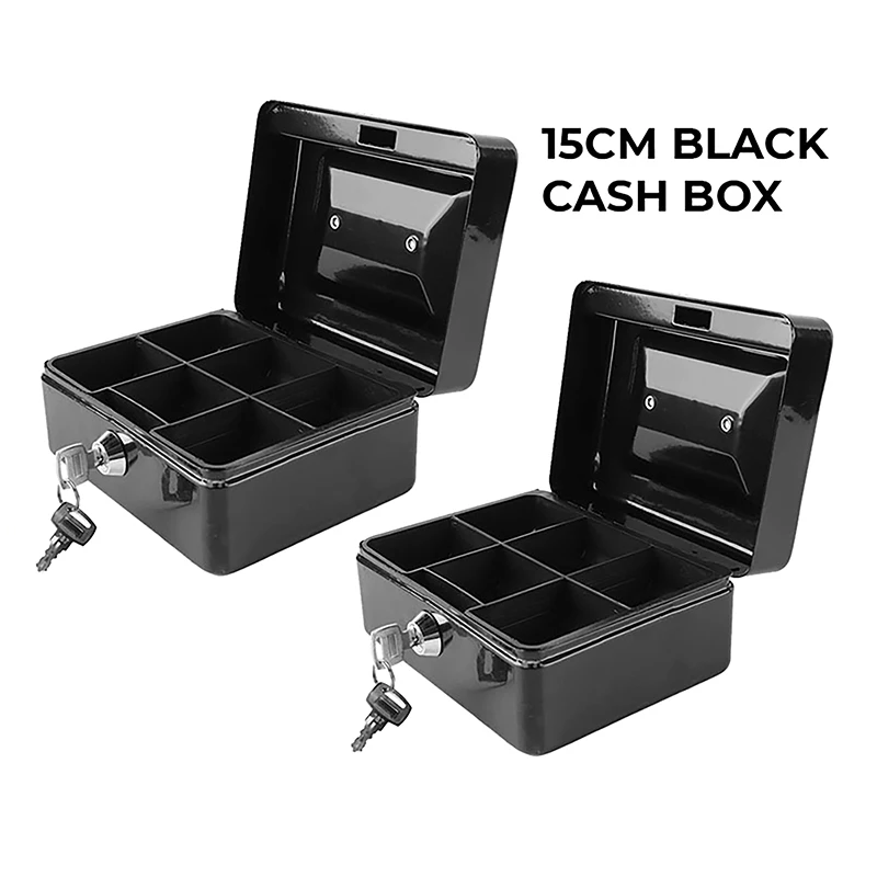 Practical Mini Petty Cash Money Box Stainless Steel Security Lock Lockable Safe Small Fit for House Decoration