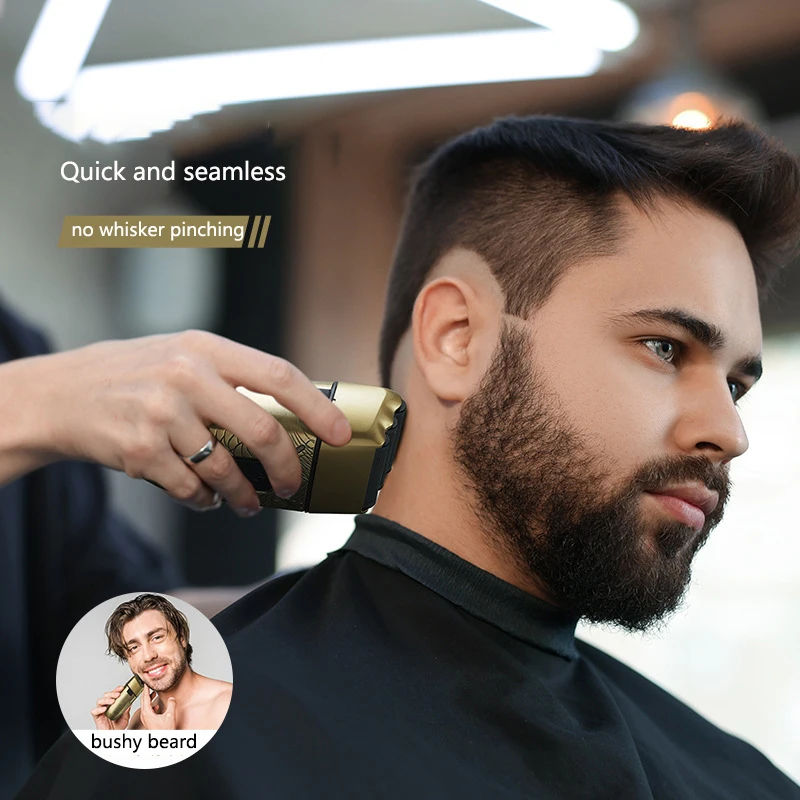 STLF Factory 4D Floating Head Ganzmetallrasierer Wasserdichter Friseur-Folienrasierer USB-Lade-Elektrorasierer