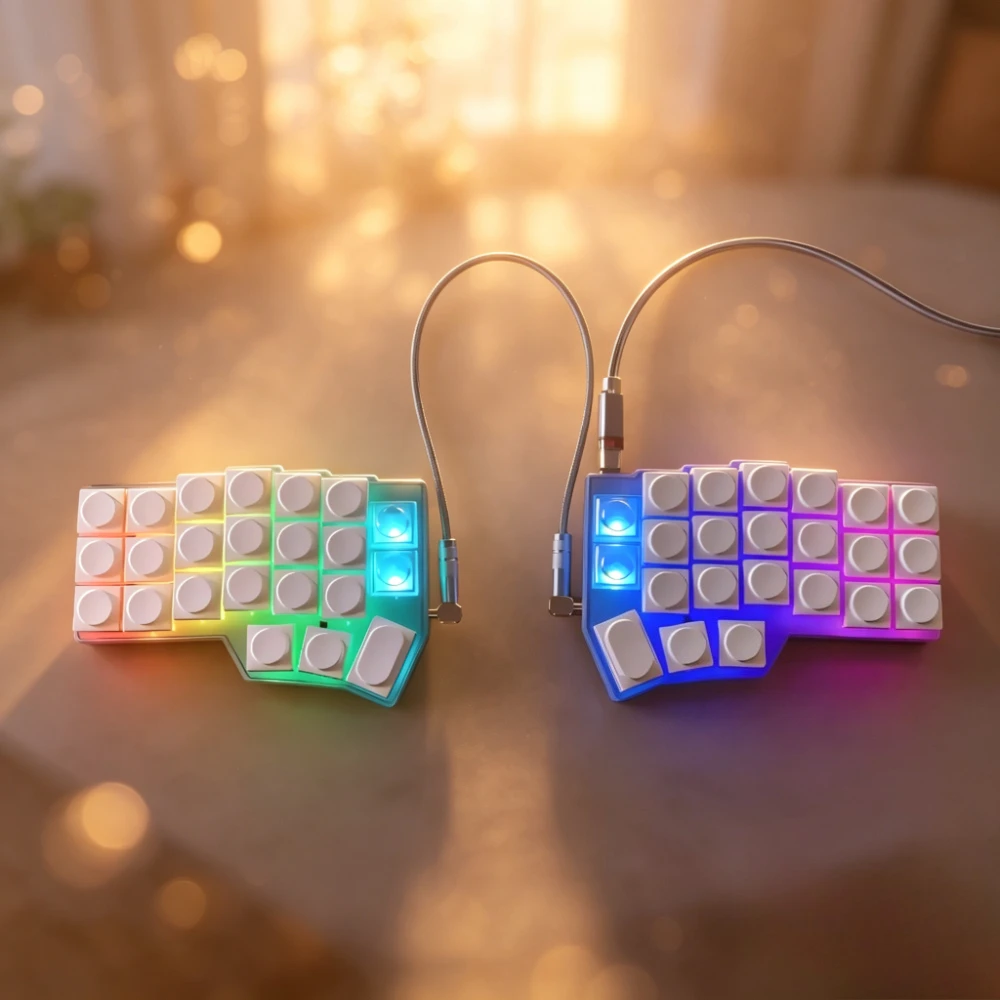 For Corne Crkbd V4 Split Keyboard Kit Customized Wired Single-mode Ergonomics Mechanical Keyboards Vial Game Office Key Board