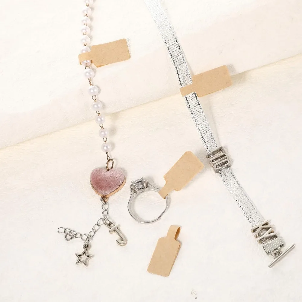 500pcs/Roll Multicolor Jewelry Price Tags Sticker DlY Self Adhesive Kraft Paper Labels for Necklace Bracelet Price Display Tool