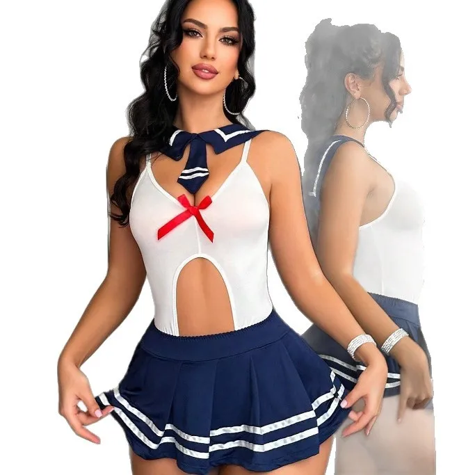 

Mini Skirt Lingerie Set Sexy Role Play Costume Fetish Uniform for Women Dress Up Game Seductive Cosplay Outfit Clubwear Dress