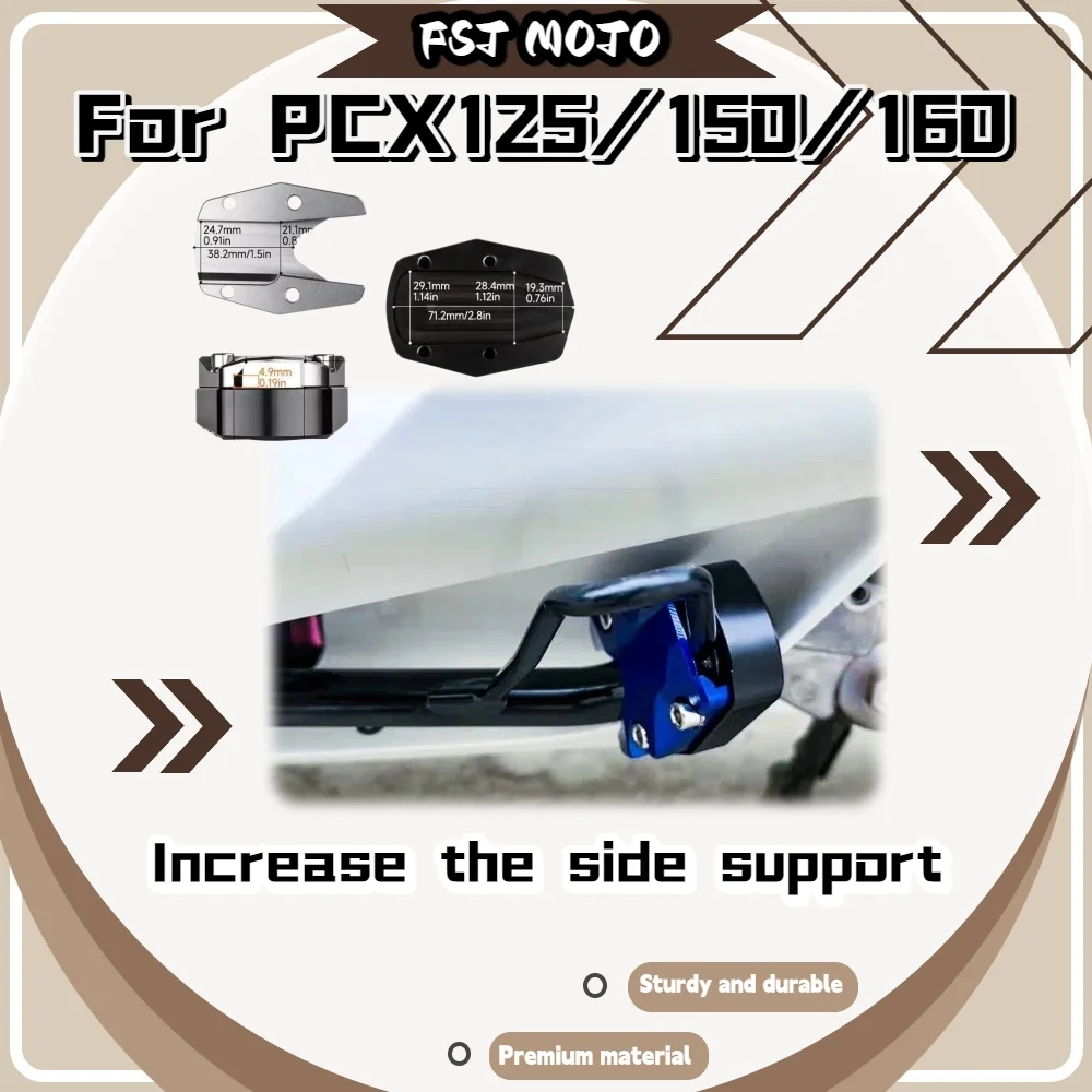 

For PCX160 PCX150 PCX125 Dedicated Kickstand Widened Base Expand Contact Area For Stable Parking Riding Parts