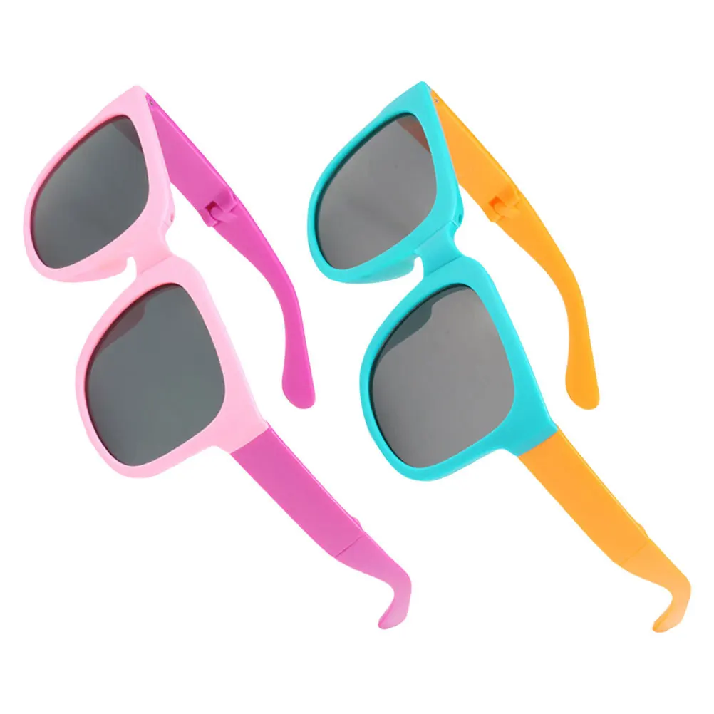 

2Pairs Foldable Sunglasses for Trendy Folding Uv Protection Safe Sturdy Pc Material Perfect for Travel